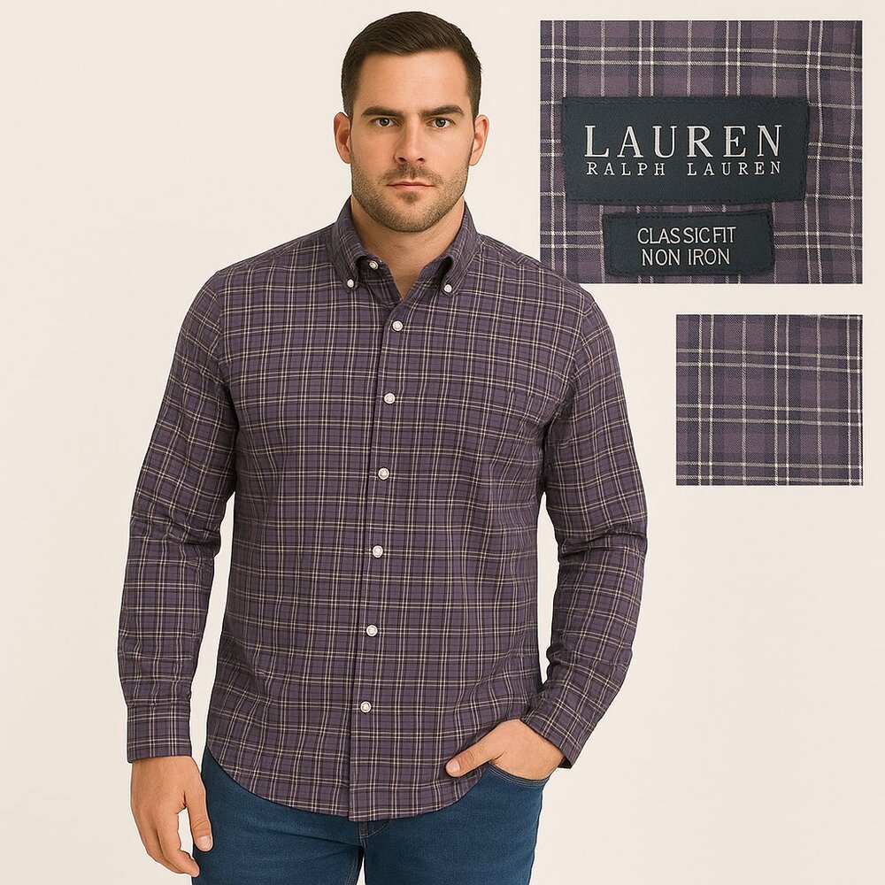 LAUREN Ralph Lauren‎ men's plaid button down shirt size L
